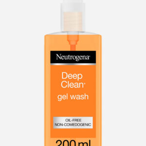 Neutrogena Deep Clean Face Wash, 200ml Gel Cleanser for All Skin Types, Including Oily, Clogged and Acne-Prone, Removes Dead Skin Cells for a Refreshed and Clear Complexion