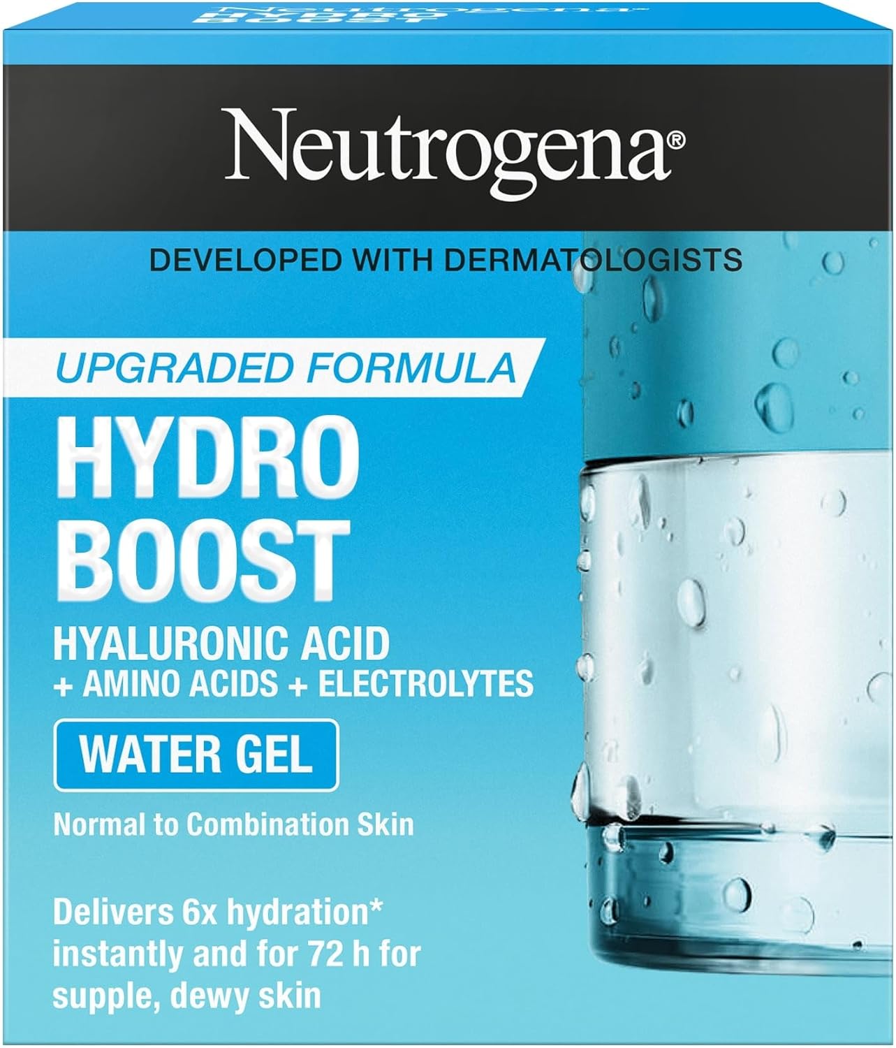 Neutrogena Face Moisturizer Water Gel, Hydro Boost, Normal To Combination Skin, Lightweight and Oil-free, 100% Alcohol Free, suitable for sensitive skin, 50 ml - Image 4