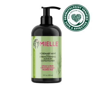 Mielle Organics Rosemary Mint Strengthening Leave-In Conditioner, Supports Hair Strength, Smooth Conditioner for Dry and Crinkled Hair, Weightless Hair Treatment