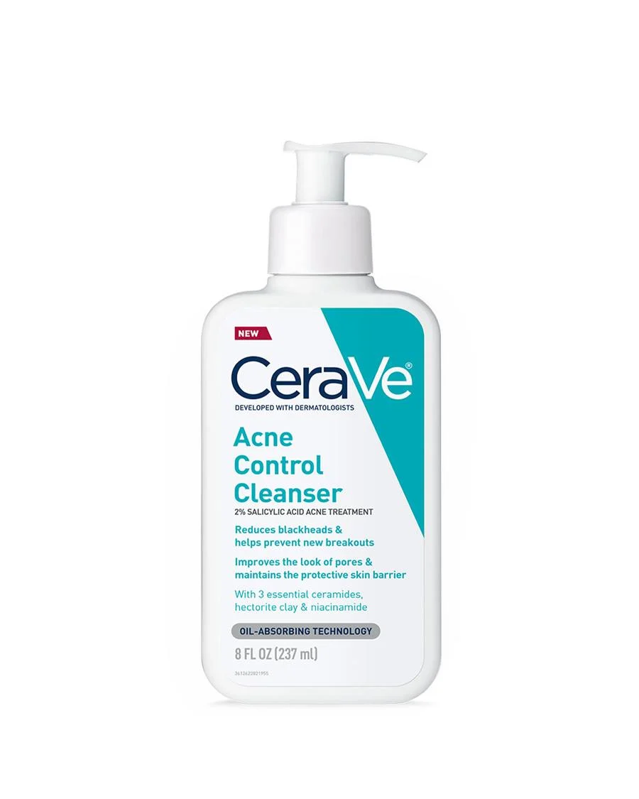 CeraVe Face Wash Acne Treatment Salicylic Acid Cleanser with Purifying Clay for Oily Skin Blackhead Remover and Clogged Pore Control 8 Ounce, multi, 8 Fl Oz, 237 ml (Pack of 1)